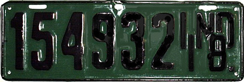 1918 License Plate