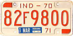 1970 License Plate