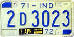 1971 License Plate