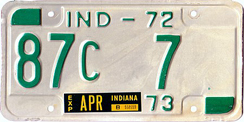 1972 License Plate
