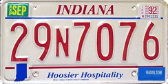1990-1992 License Plate