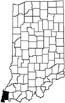 Posey County locator map