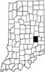 Rush County locator map
