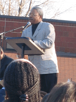 Dr. Derek Barber King, nephew of Martin Luther King, Jr., spoke at the ceremony.