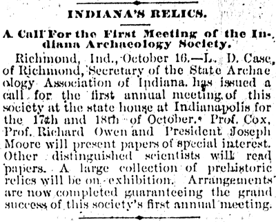 Newspaper Article - Indiana's Relics