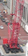 Manitowoc Crane on site at Monument Circle. Courtesy Arsee Engineers