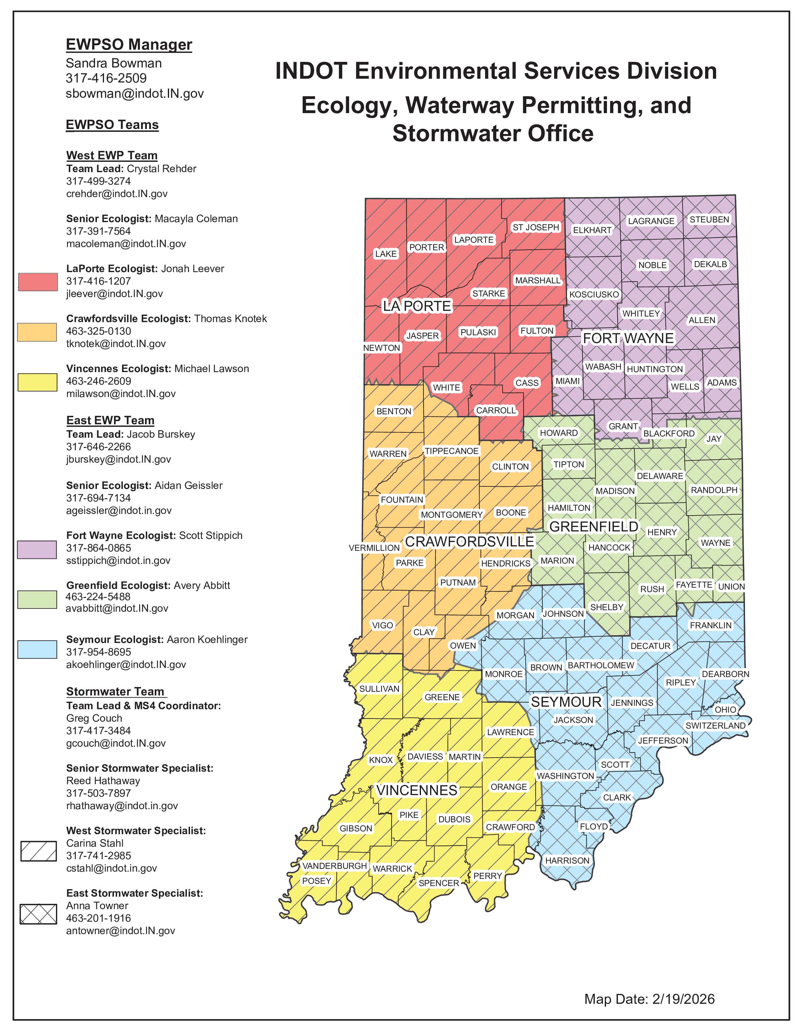 Staffing Map of Indiana