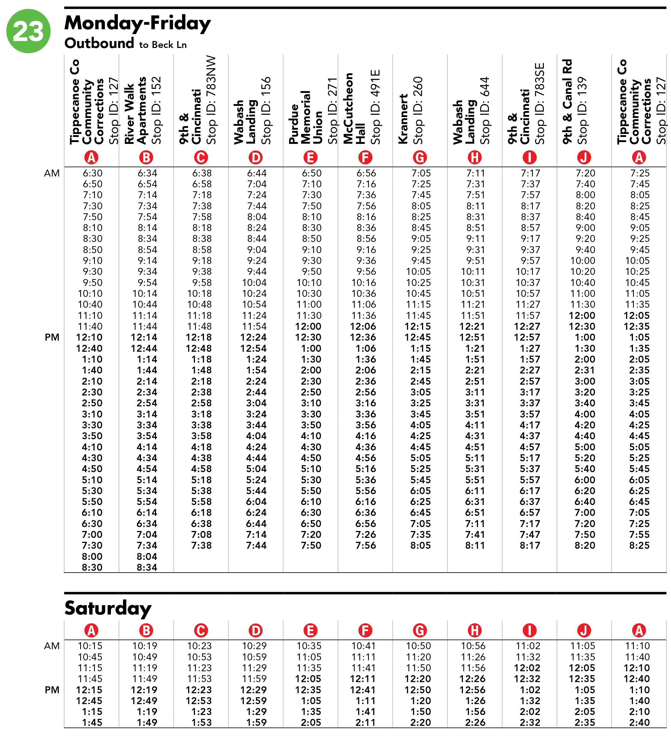 23 Schedule