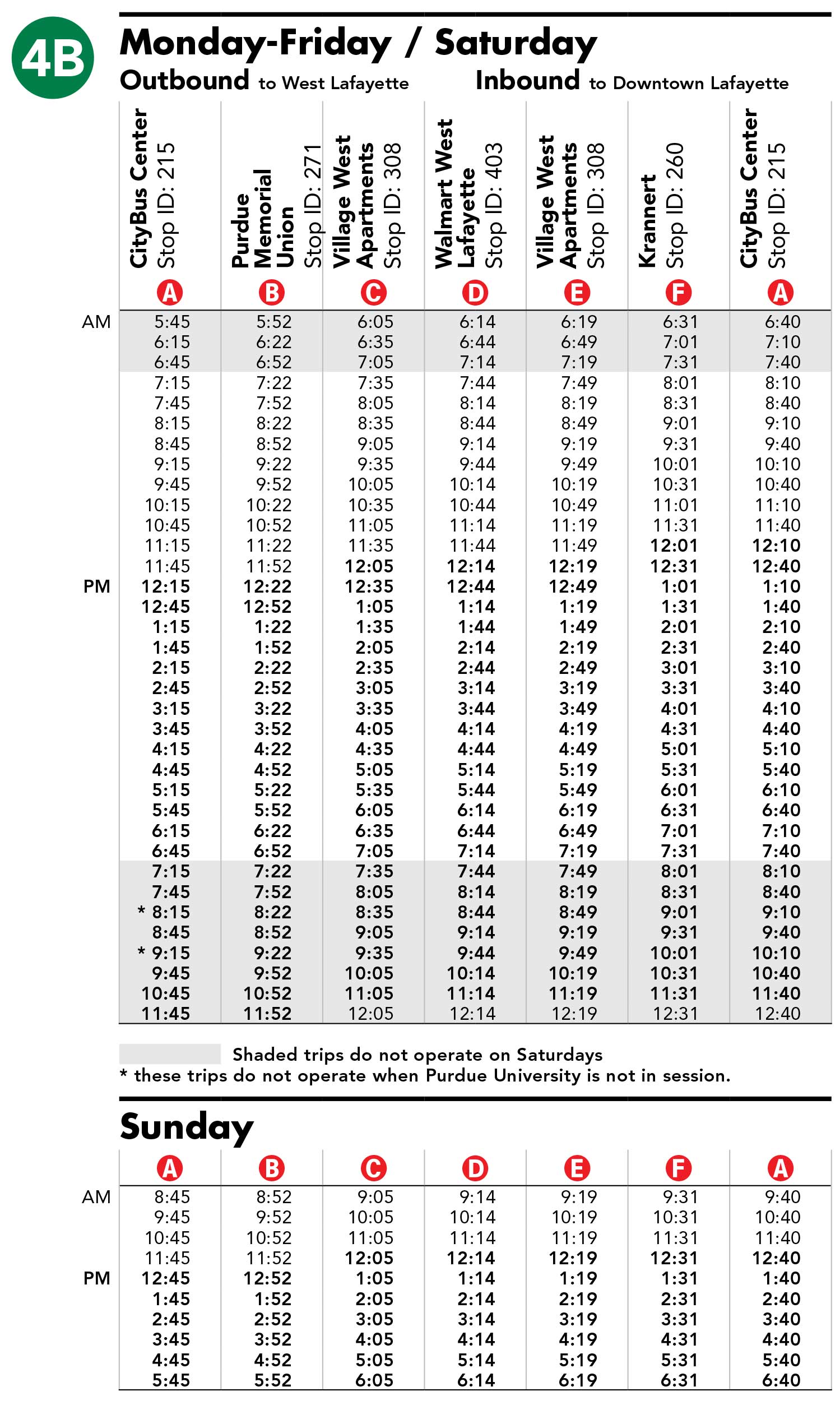 Schedule