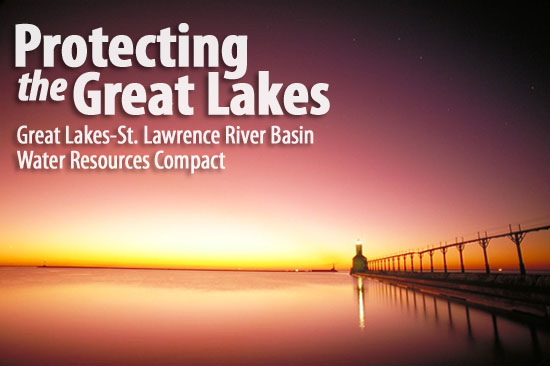 Great Lakes Compact Michigan City Lighthouse on Lake Michigan