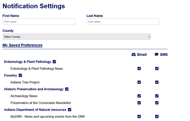 Image of notification settings