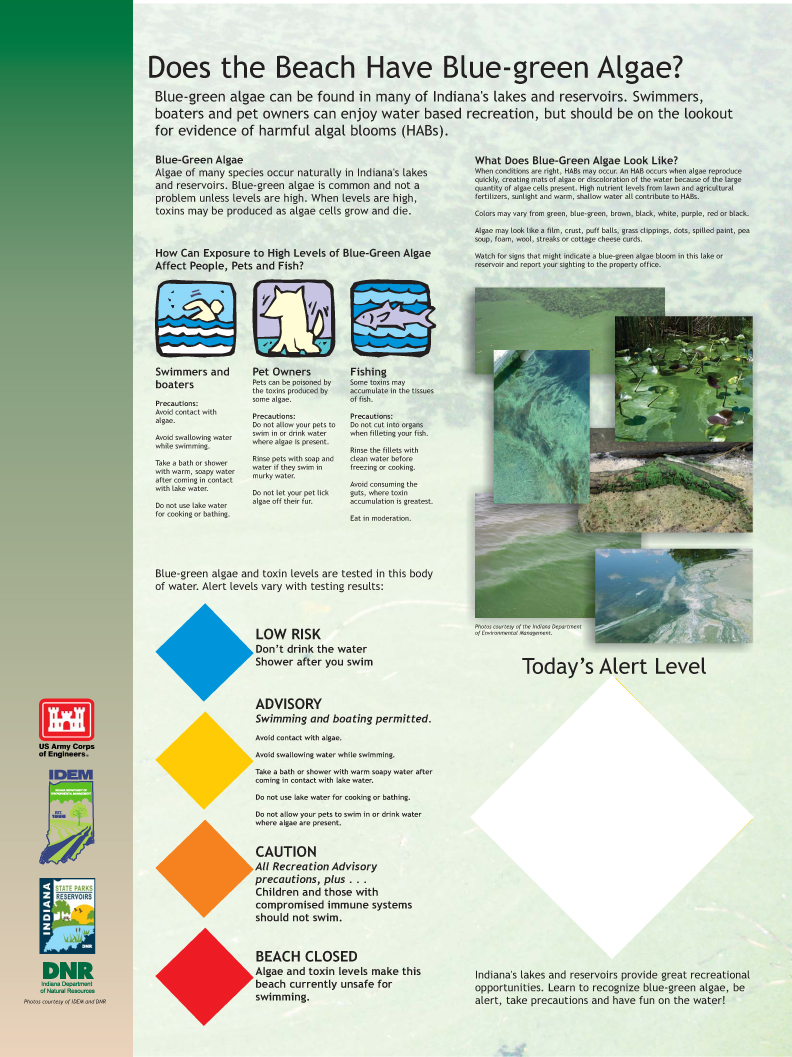 DNR Harmful Algae Bloom Alert Sign