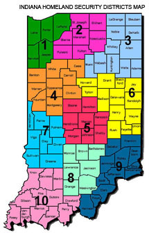 Indiana Dhs Travel Map DHS: County EMA Web Site Listing