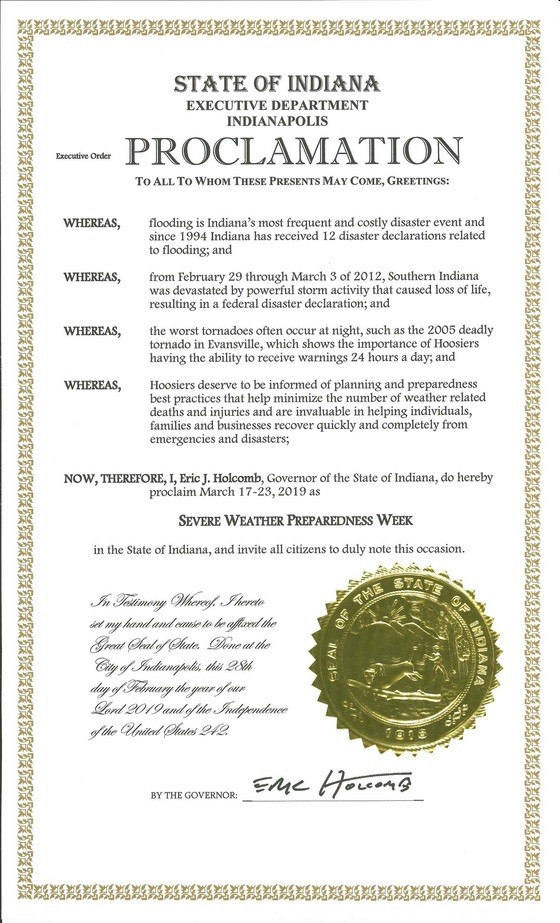 severe weather proclamation