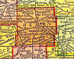 Henry County Indiana Map Dnr: Historic Preservation & Archaeology: Underground Railroad Sites: Henry  County