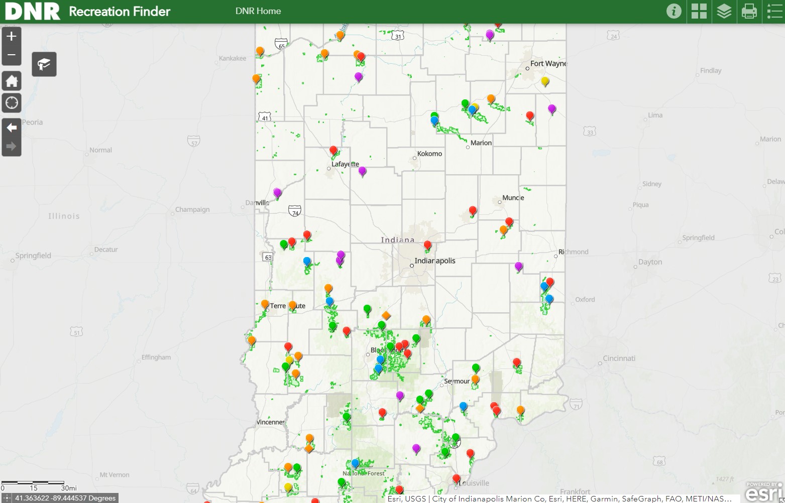 DNR: Indiana DNR Locations