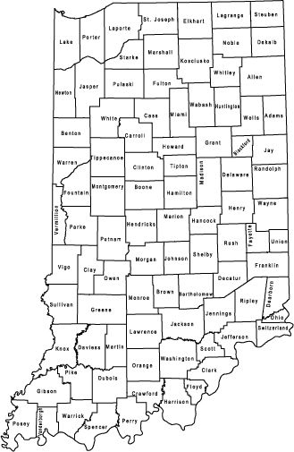 Indiana Dnr District Map Dnr: Water: Drainage Areas Of Indiana Streams
