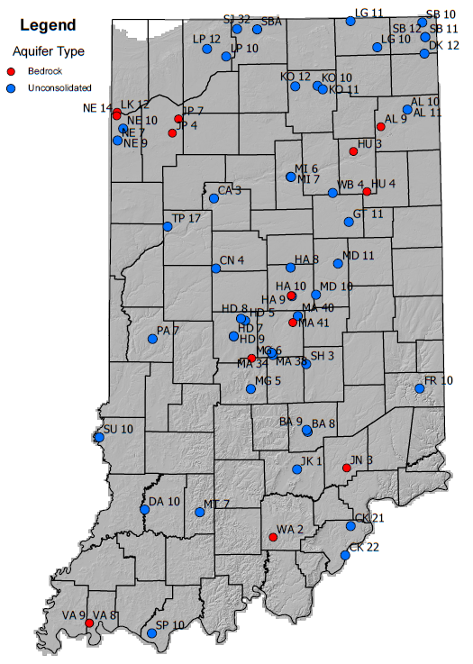 State map of groundwater stations