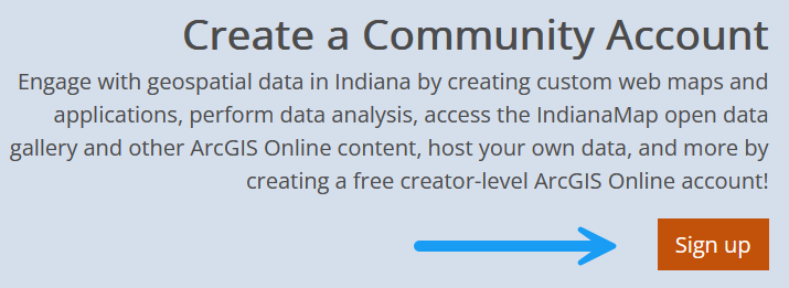 Example of sign up screen