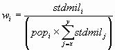 Formula for ith weight value