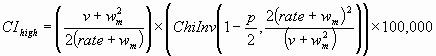 Formula for upper end of confidence interval