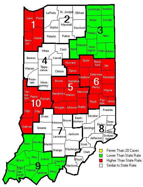 Map of Regional Incidence Rates