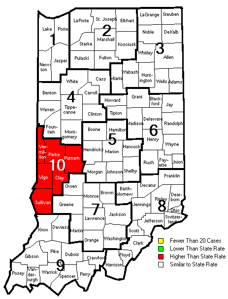 Map of Regional Incidence Rates