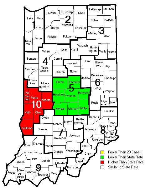 Map of Regional Incidence Rates