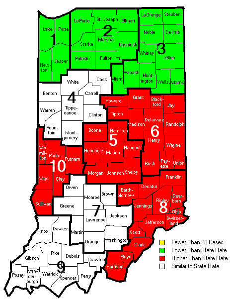 Map of Regional Incidence Rates