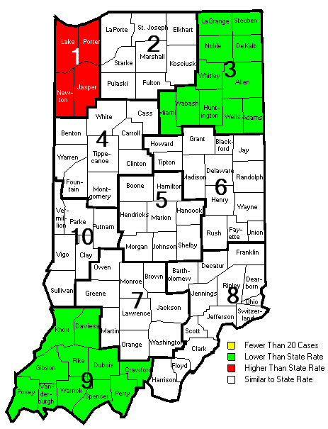 Map of Regional Incidence Rates