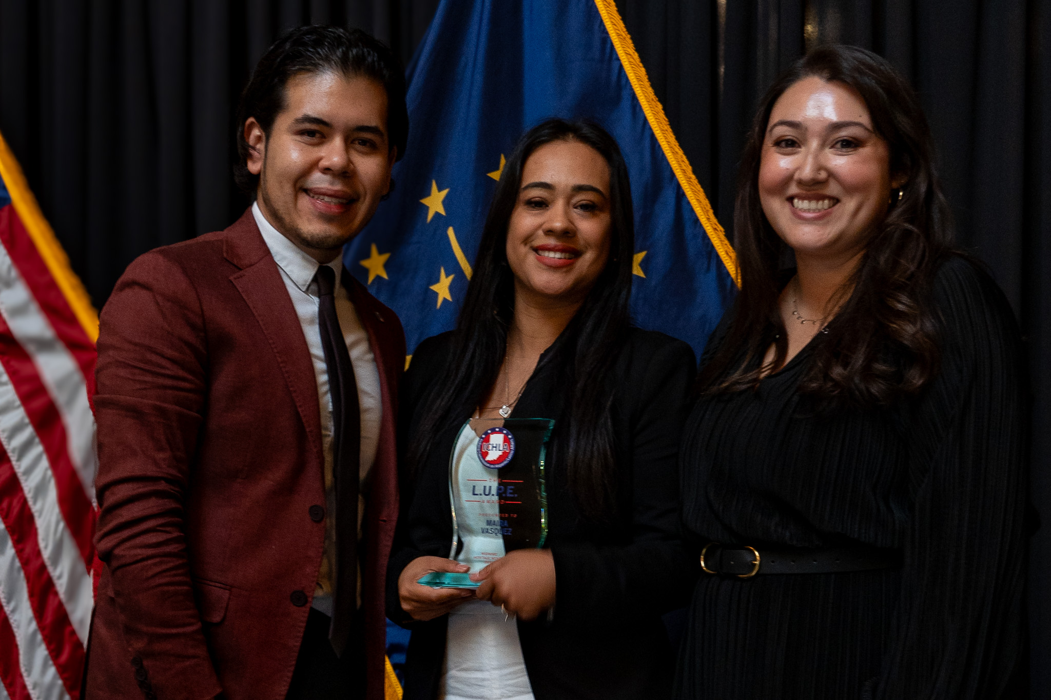 Commissioner, Maira, and Director posing for photo