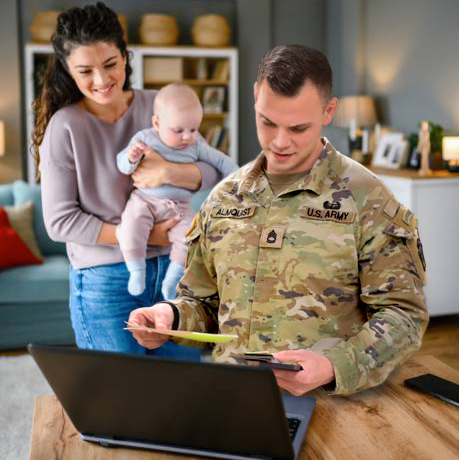 Soldier and family look over finances