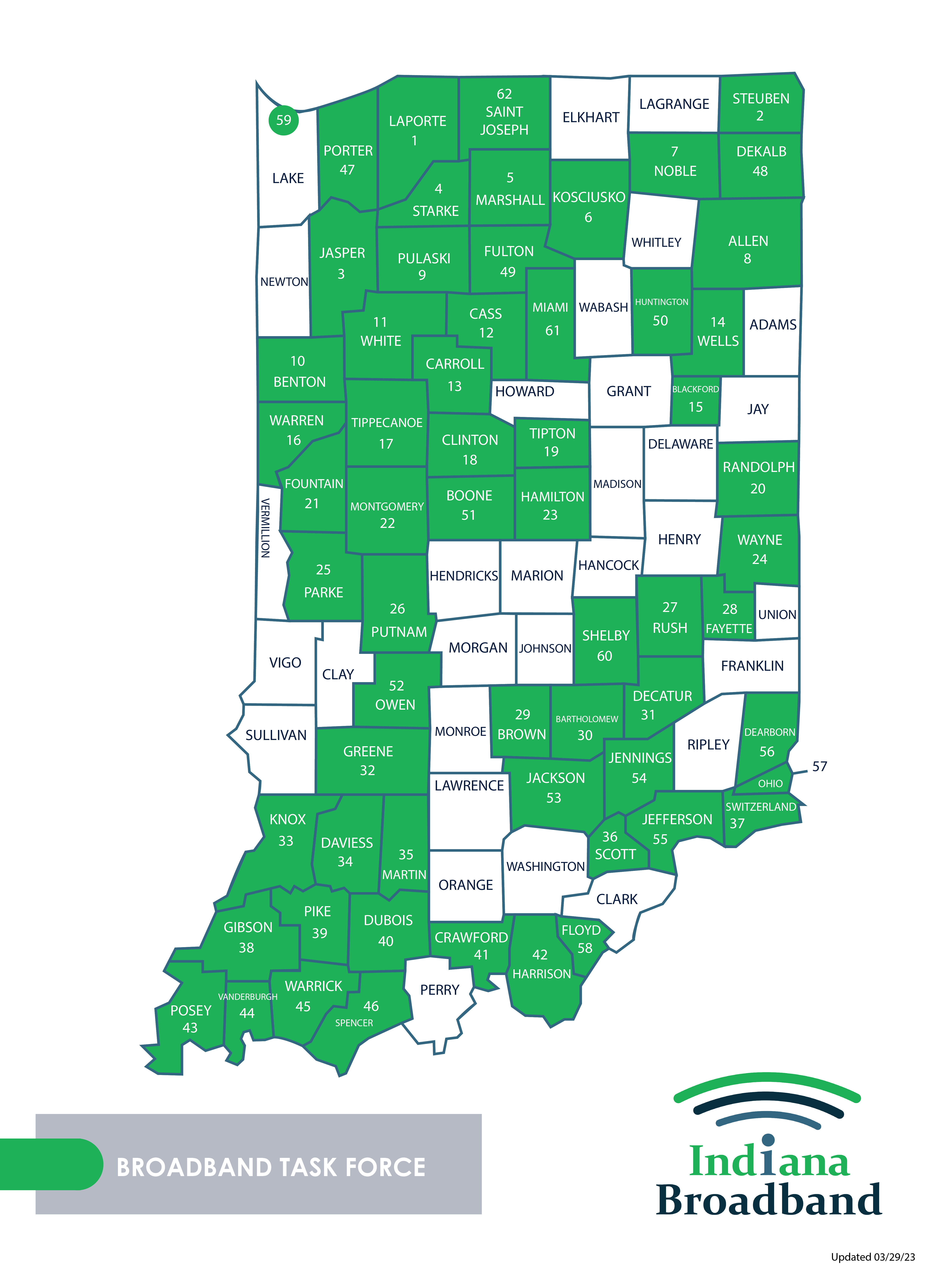 Indiana Broadband Taskforce Map