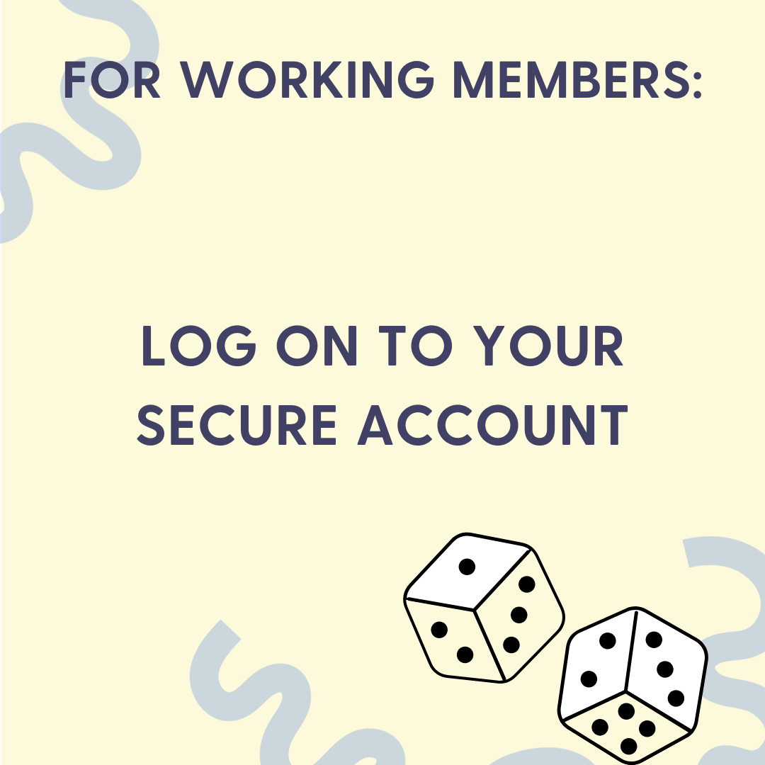 Log on to your secure account square image with light yellow background reading log on to your secure account
