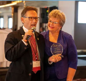  Beverly Shores Town Council Member Geof Benson receives the NARC President’s Award from Carol Vinton, Supervisor for Mills County, Iowa, at the National Association of Regional Councils’ Conference and Exhibition in Detroit, Michigan, earlier this month.
