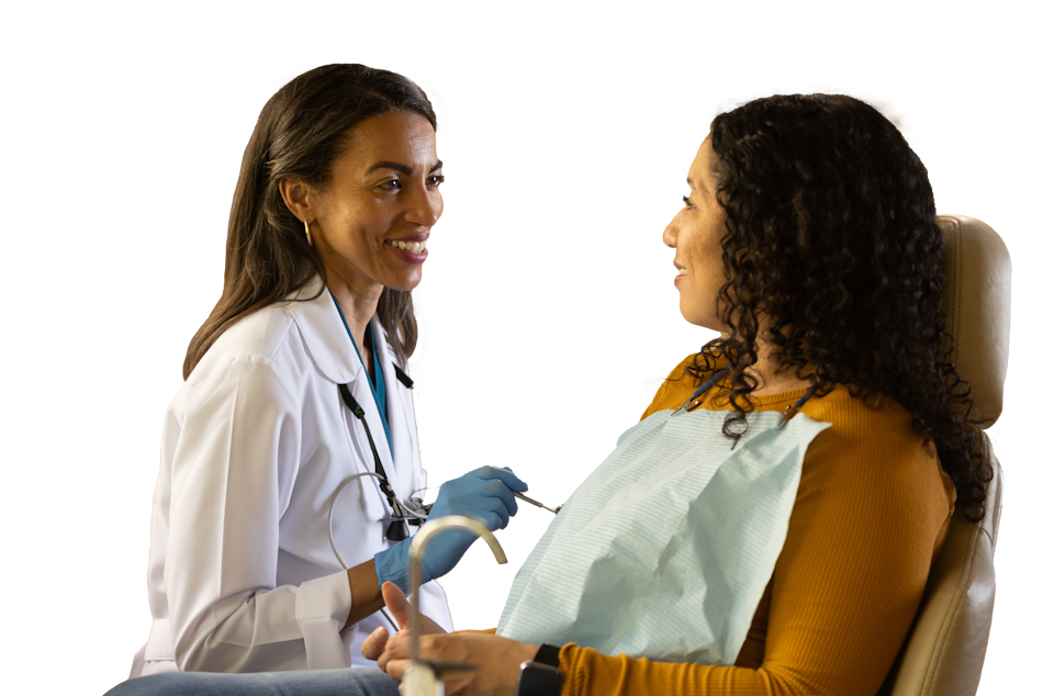 Dentist with patient