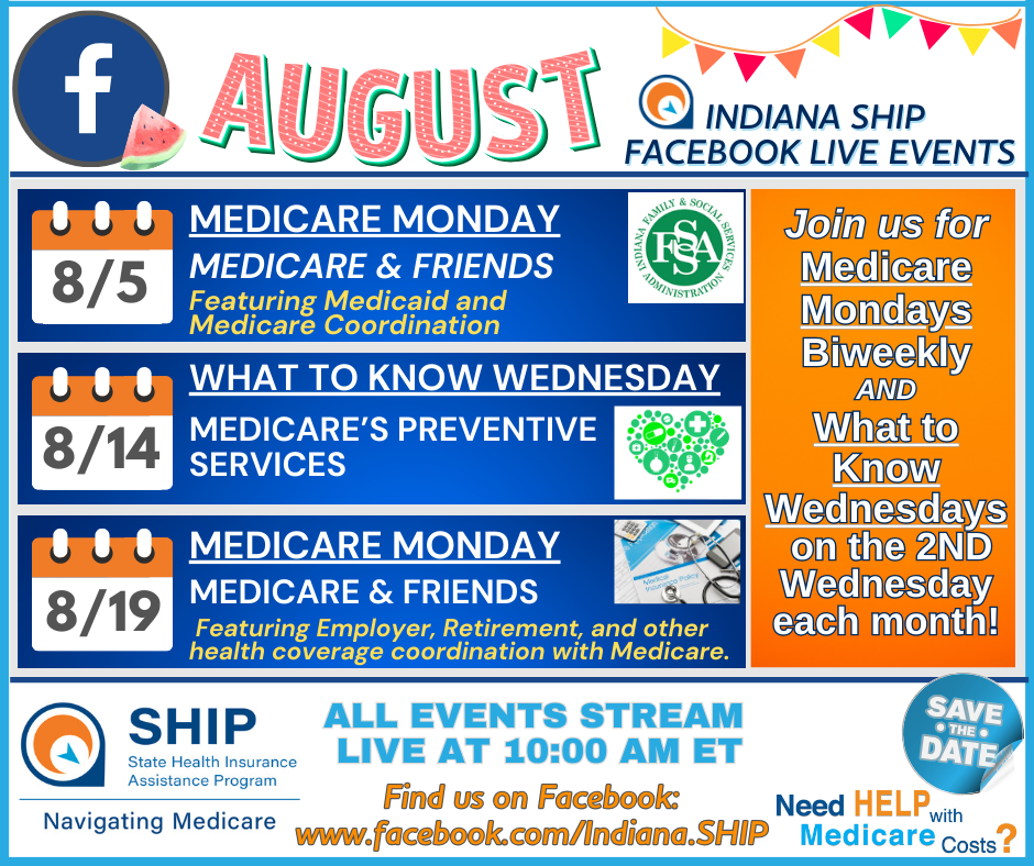 August Facebook Live Events
