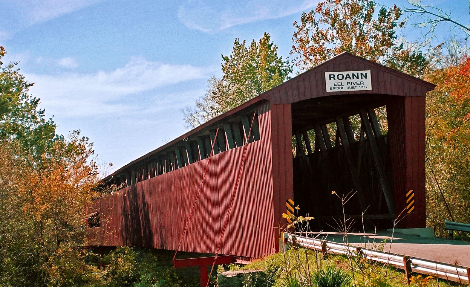 Picture of covered bridge in such a place.